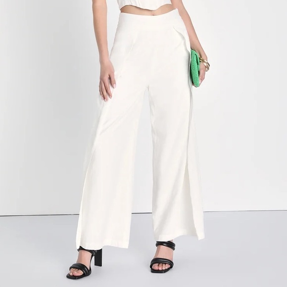 Lulu’s Easygoing Sweetie Split Front Pants - Picture 2 of 8